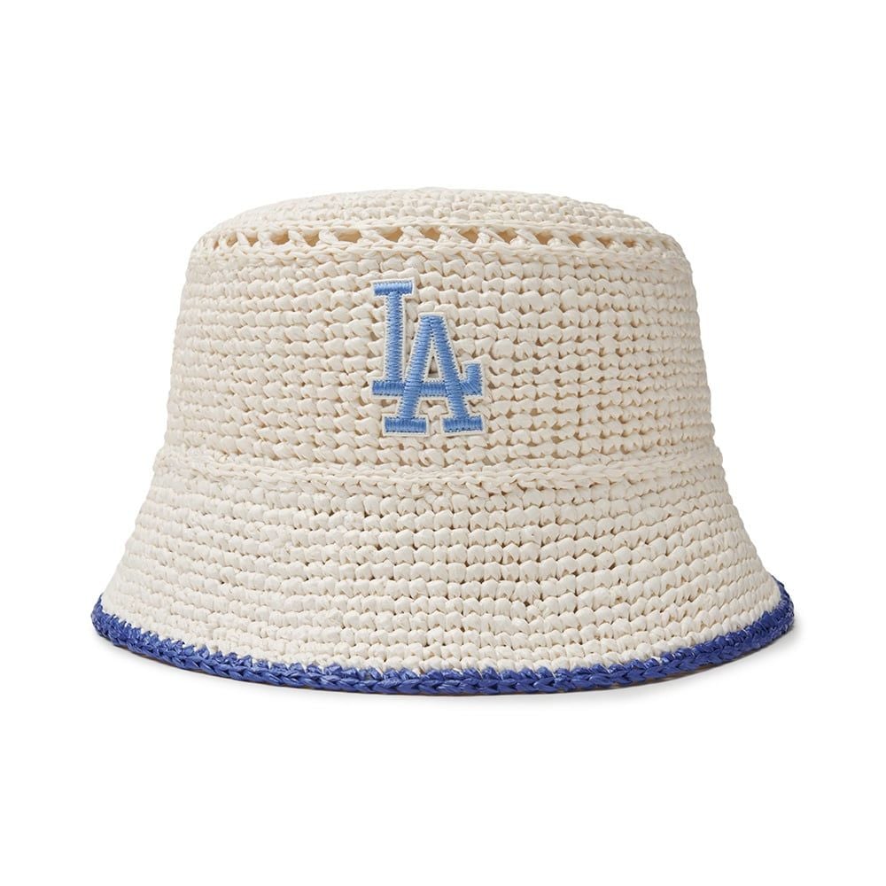  Nón Bucket MLB Raffia Crochet LA - 3AHTR0243-07IVS 