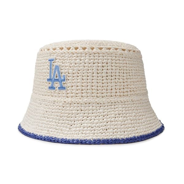 Nón Bucket MLB Raffia Crochet LA - 3AHTR0243-07IVS