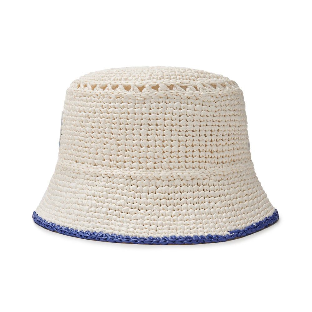  Nón Bucket MLB Raffia Crochet LA - 3AHTR0243-07IVS 