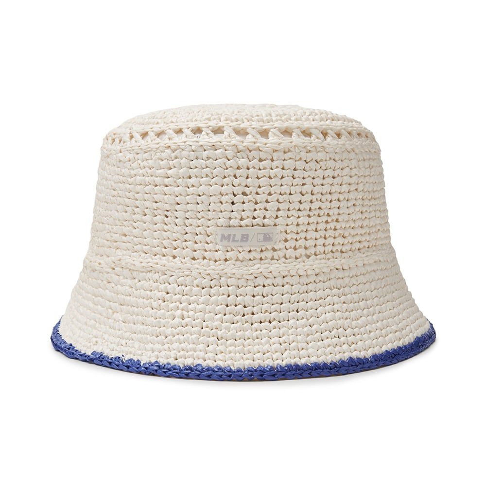 Nón Bucket MLB Raffia Crochet LA - 3AHTR0243-07IVS 