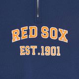  Áo Sweater MLB Korea - Varsity Overfit Half-Zip Boston Navy - 3AMTV0341-43NYS 