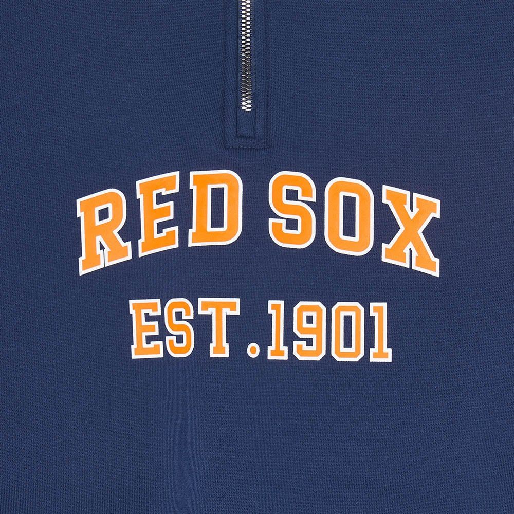  Áo Sweater MLB Korea - Varsity Overfit Half-Zip Boston Navy - 3AMTV0341-43NYS 