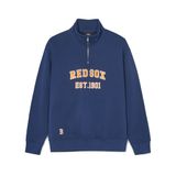  Áo Sweater MLB Korea - Varsity Overfit Half-Zip Boston Navy - 3AMTV0341-43NYS 
