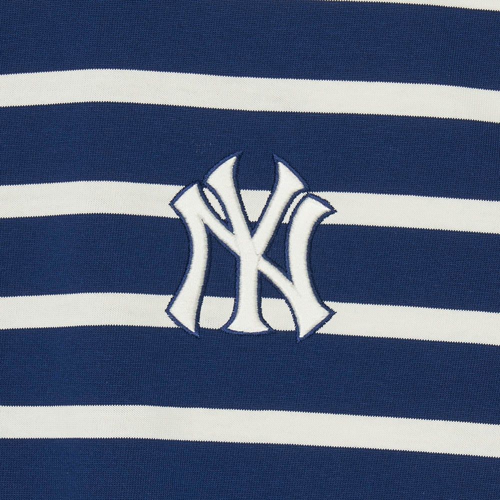  Áo Polo MLB - Varsity Stripe Oversized Collared T-shirt NY - 3APQV0343 