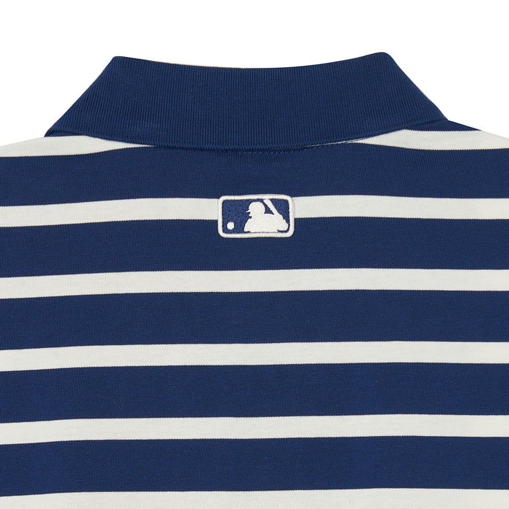  Áo Polo MLB - Varsity Stripe Oversized Collared T-shirt NY - 3APQV0343 