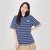  Áo Polo MLB - Varsity Stripe Oversized Collared T-shirt NY - 3APQV0343 