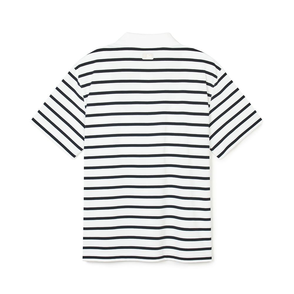  Áo Polo MLB - Varsity Stripe Oversized Collared T-shirt NY - 3APQV0343 