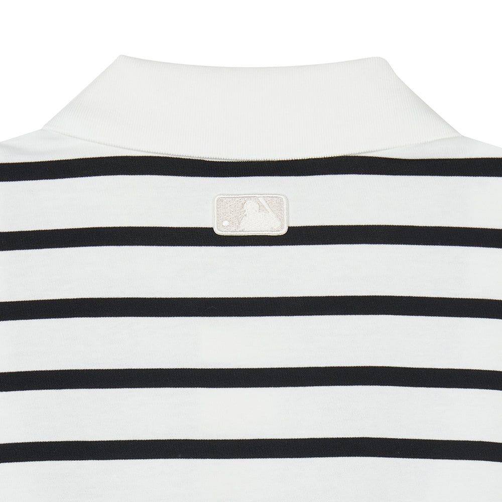  Áo Polo MLB - Varsity Stripe Oversized Collared T-shirt NY - 3APQV0343 