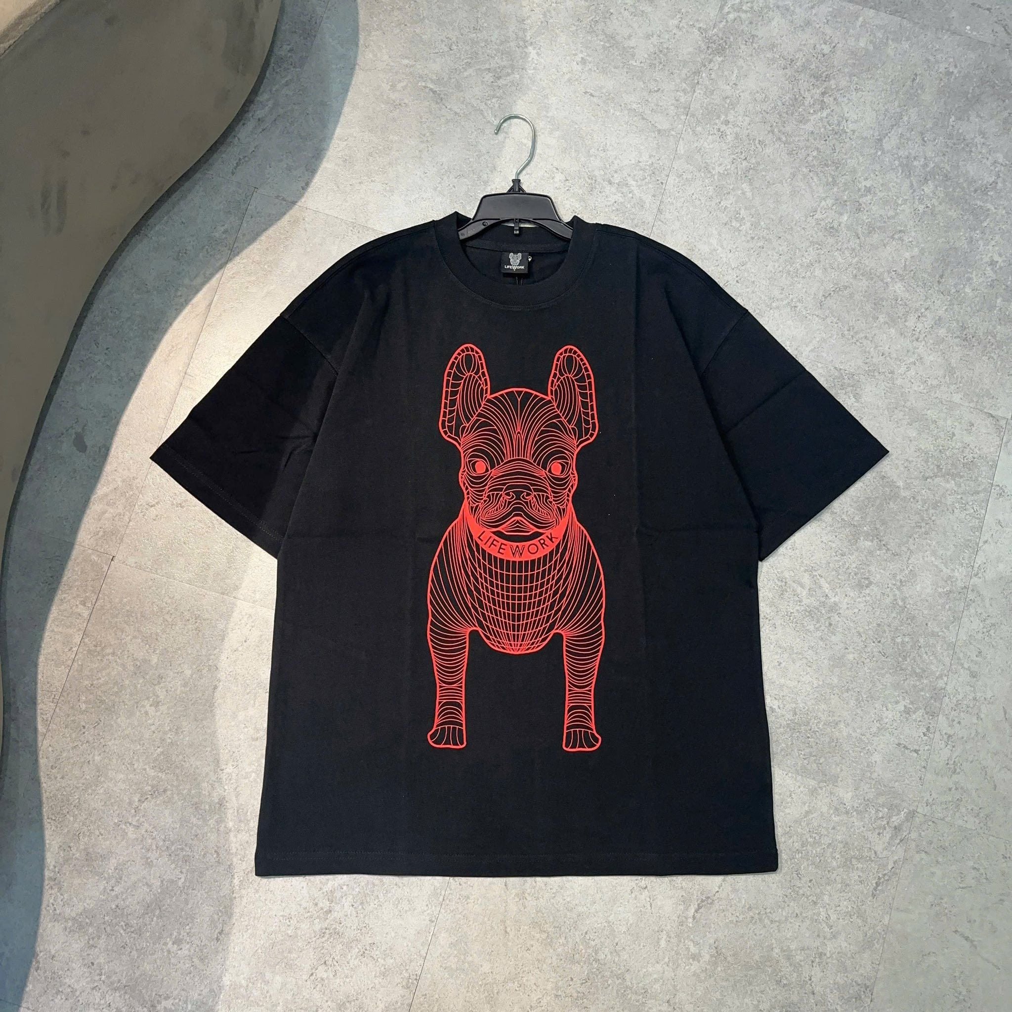  Áo thun Life Work - Life Work Big Logo Basic Black / Red 