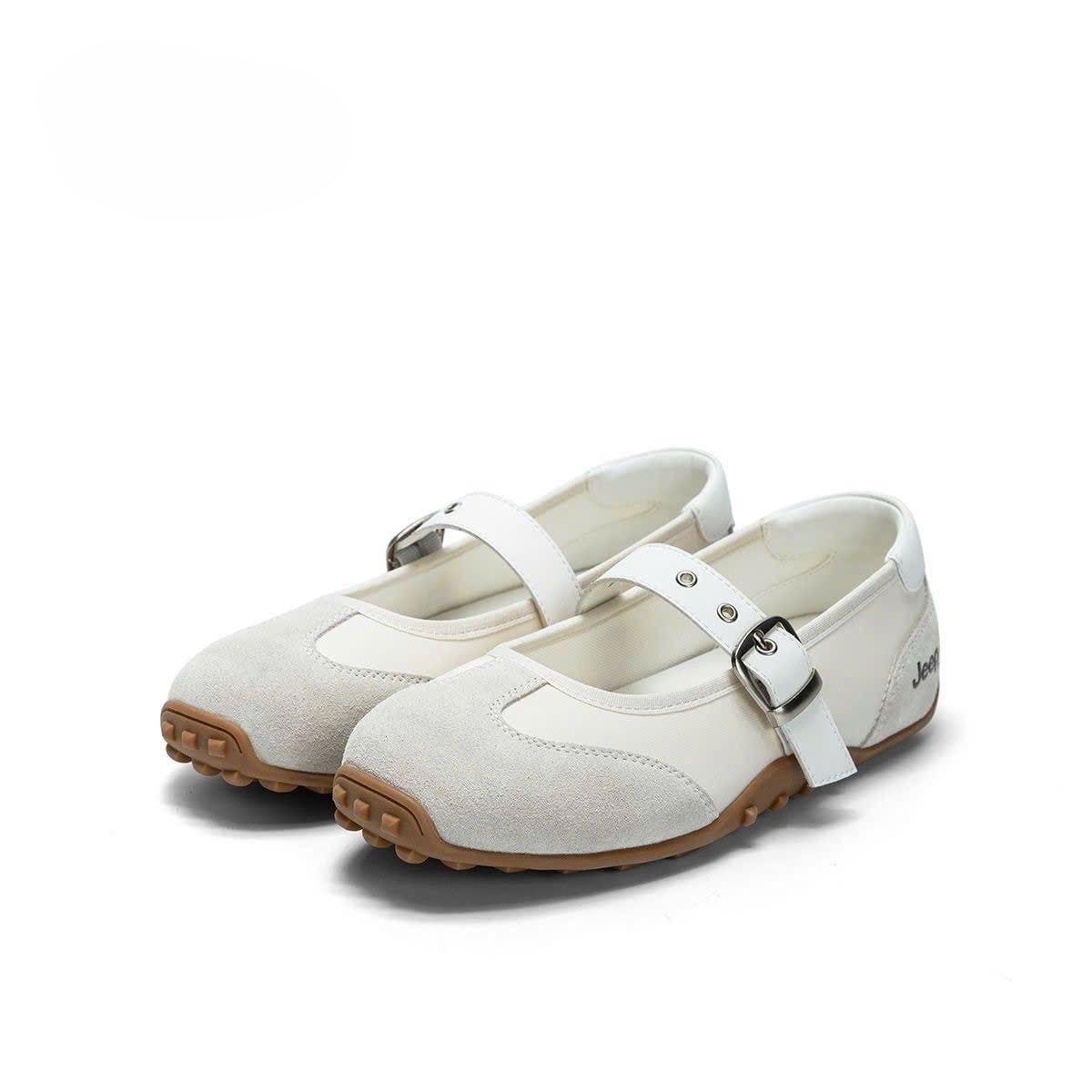  Giày Jeep Mary Jane - [Nữ] Vintage Suede White - P661W13404 