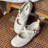  Giày Jeep Mary Jane - [Nữ] Vintage Toe Ballet White P661W13310 