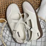  Giày Jeep Mary Jane - [Nữ] Vintage Toe Ballet White P661W13310 