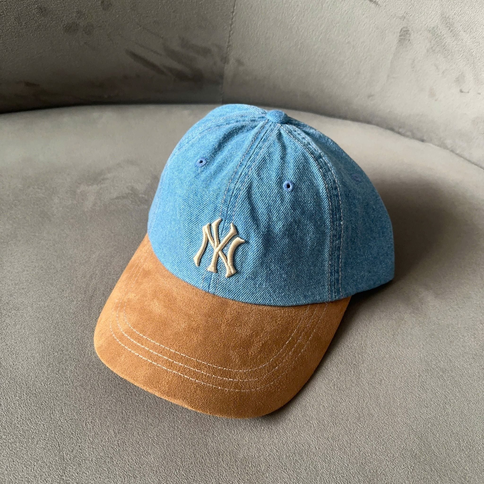  Nón MLB Korea - [Unisex] Denim Suede Unstructured Ballcap - 3ACPB125N-50BGS 