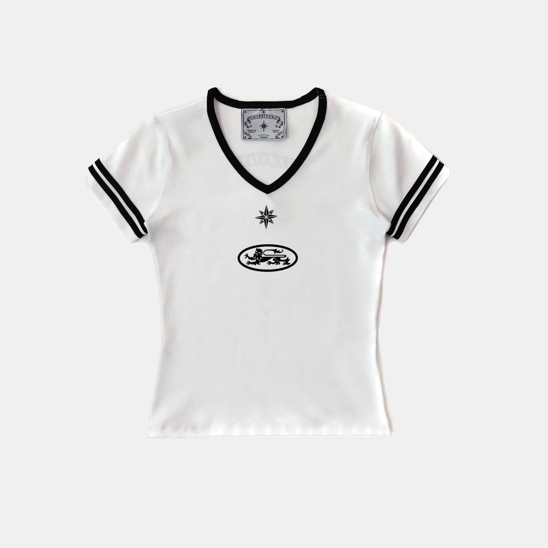  Áo Thun [Unisex] Badblood - [w-tee25-108] 91 V-Neck Jersey T-Shirt - White 