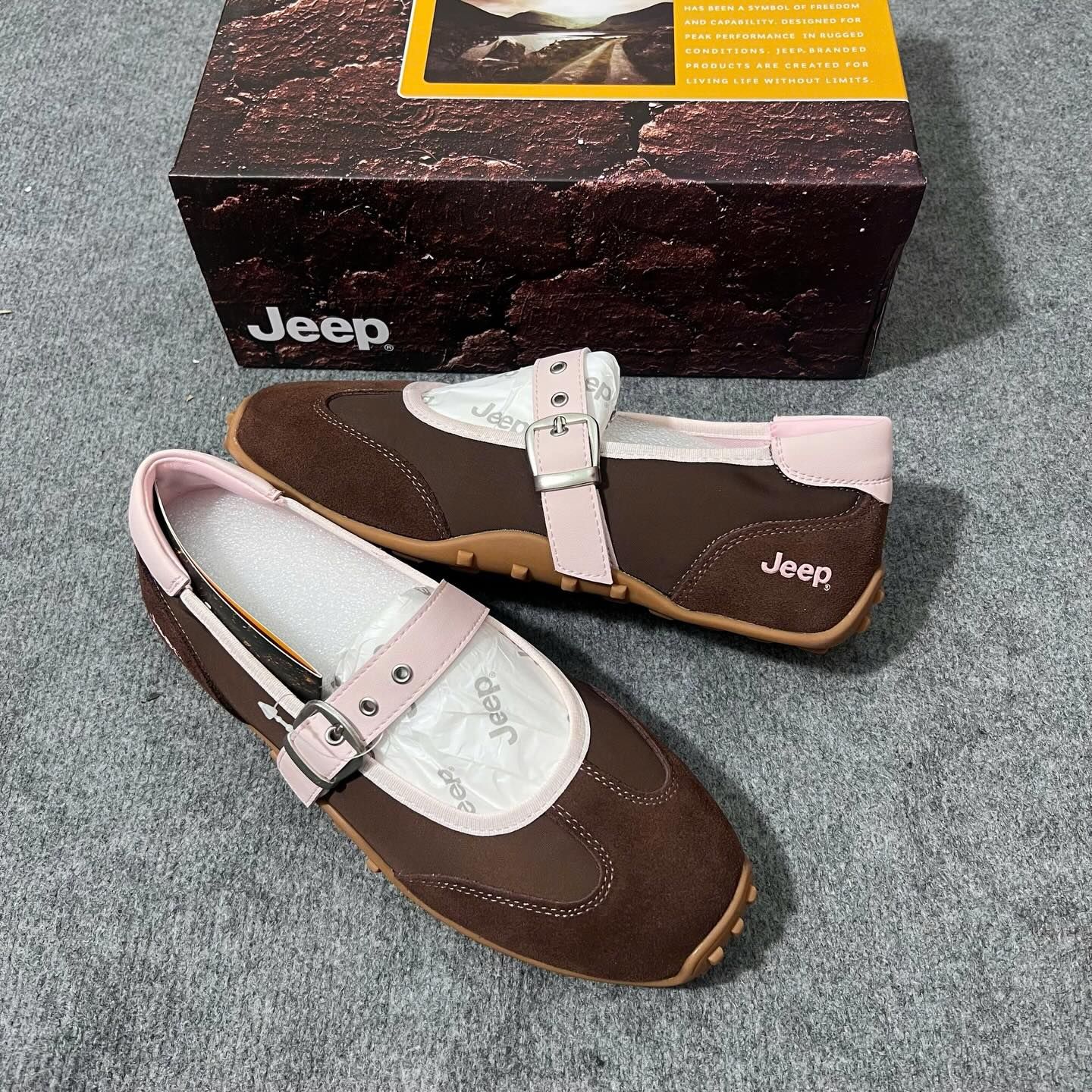  Giày Jeep Mary Jane - [Nữ] Vintage Suede Brown - P661W13404 