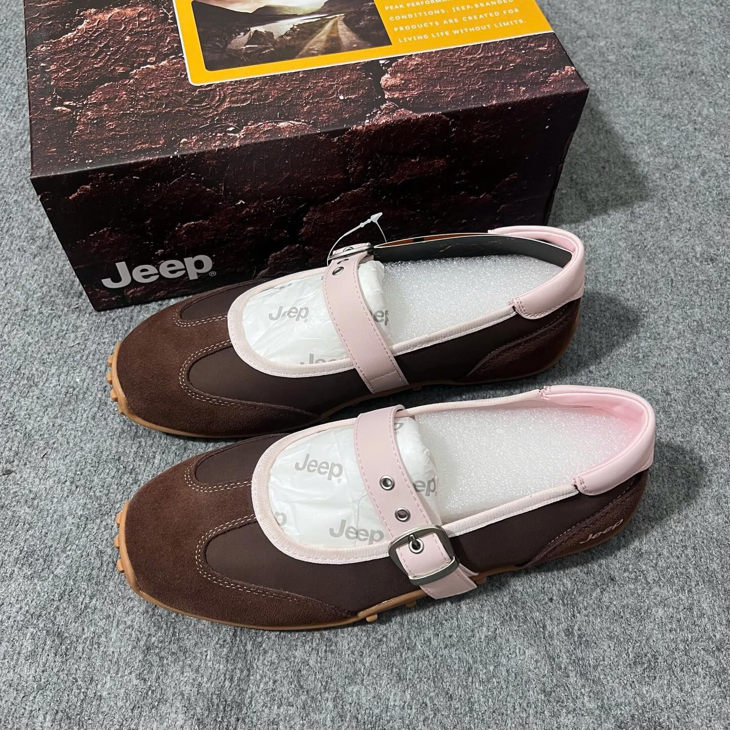  Giày Jeep Mary Jane - [Nữ] Vintage Suede Brown - P661W13404 