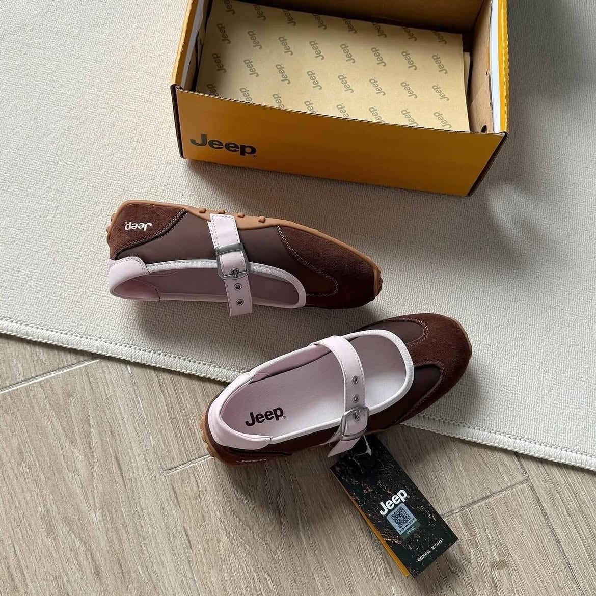  Giày Jeep Mary Jane - [Nữ] Vintage Suede Brown - P661W13404 