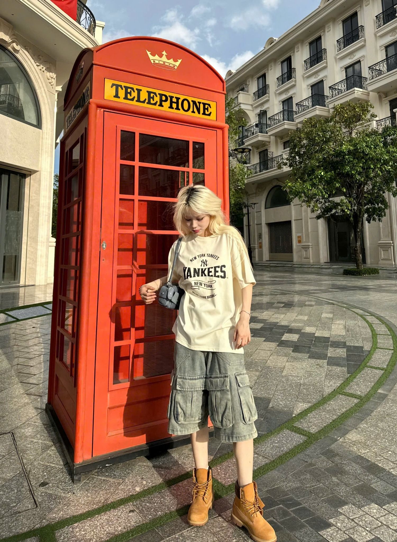  Áo Thun New Era - [Unisex] NY Yankees Retro Logo Cream T-Shirt - 15488856 