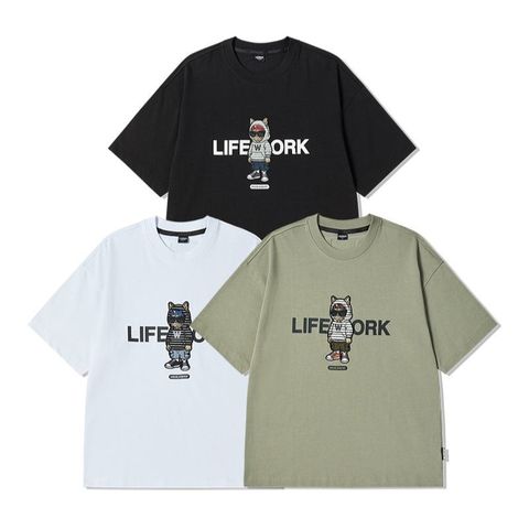 Áo thun LifeWork [Unisex] - Hipdog Hooded Applique Short Sleeve T-shirt - LW262TS104