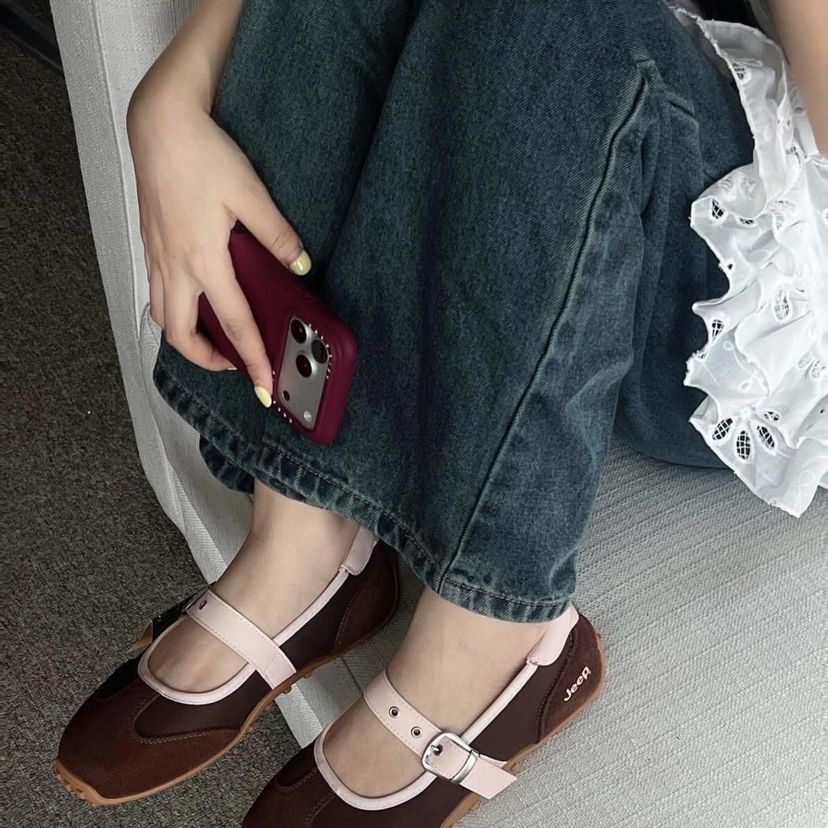  Giày Jeep Mary Jane - [Nữ] Vintage Suede Brown - P661W13404 