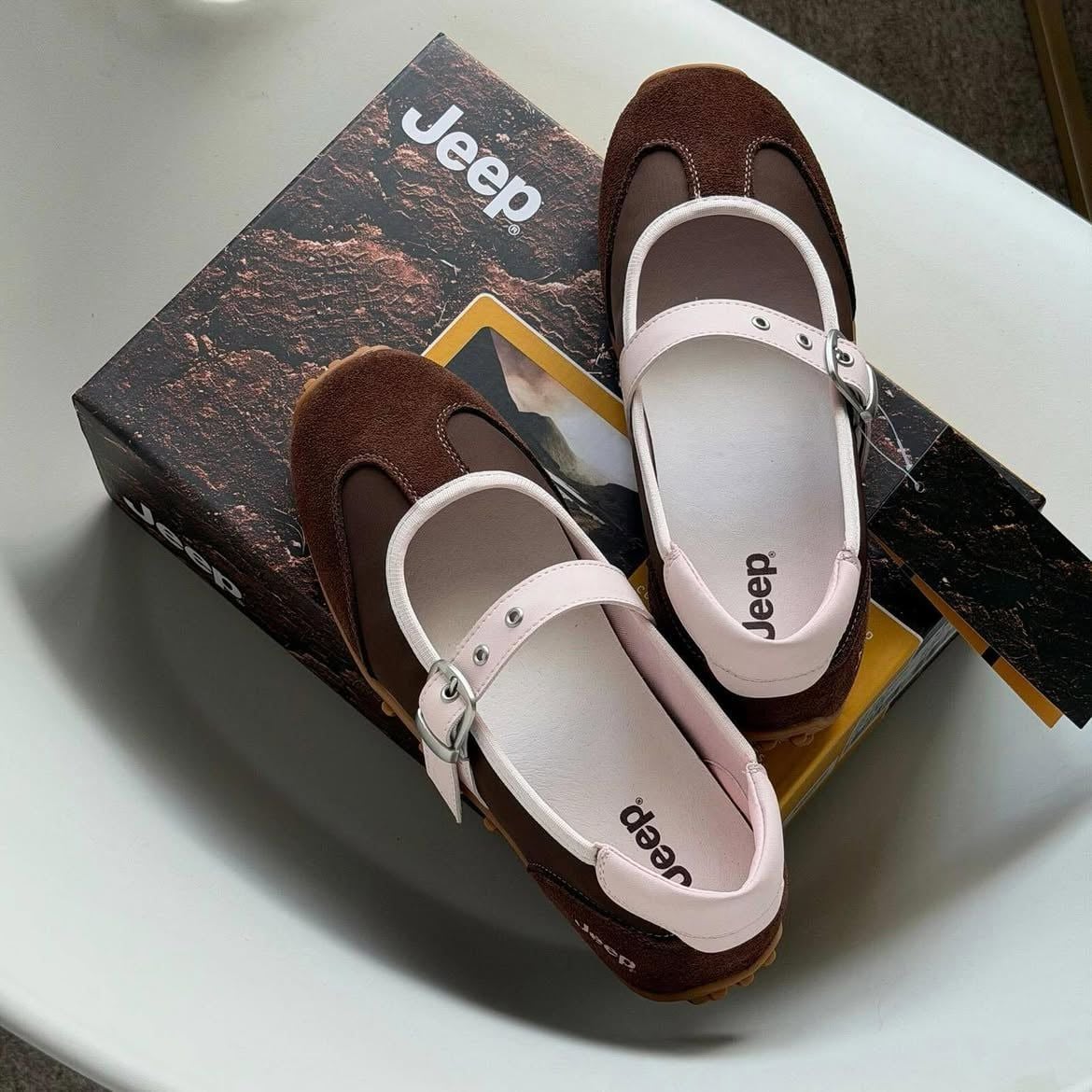  Giày Jeep Mary Jane - [Nữ] Vintage Suede Brown - P661W13404 