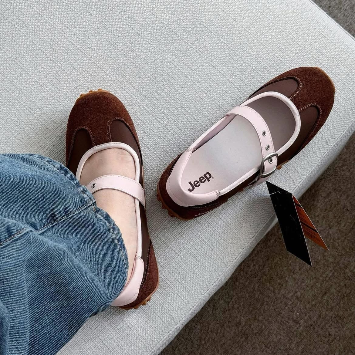  Giày Jeep Mary Jane - [Nữ] Vintage Suede Brown - P661W13404 
