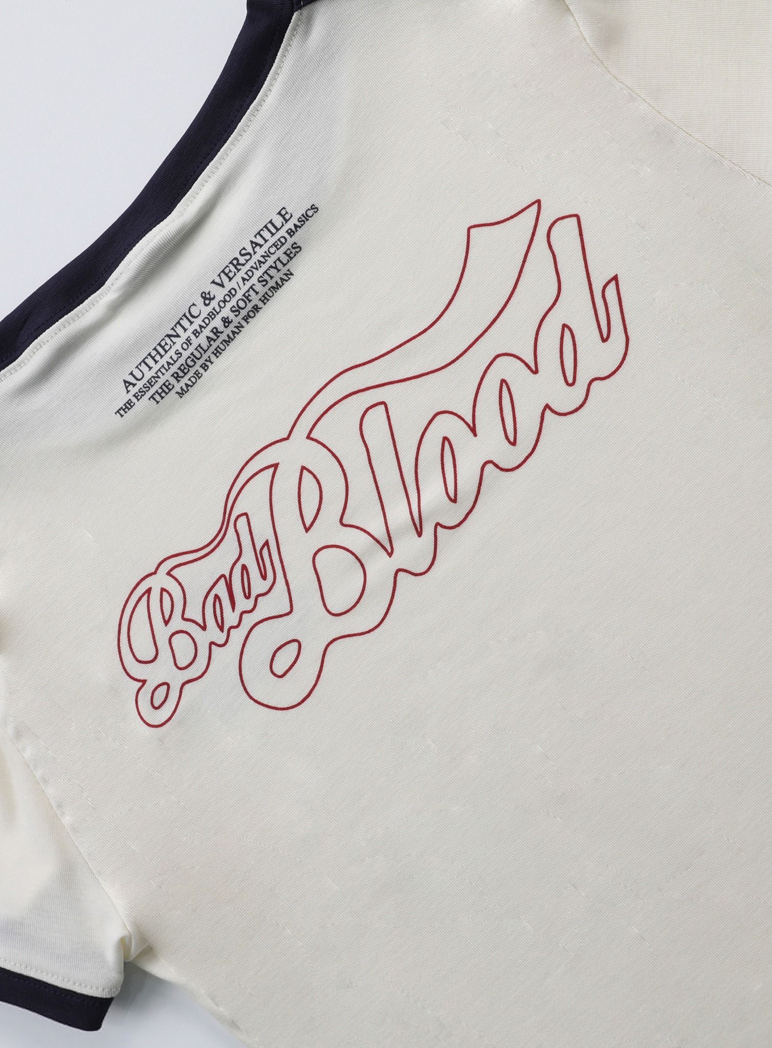 ◆BADBLOOD◆ Vintage Logo Slim T-Shirt Cream w-tee24-047 badblood – BBGSHOPHK