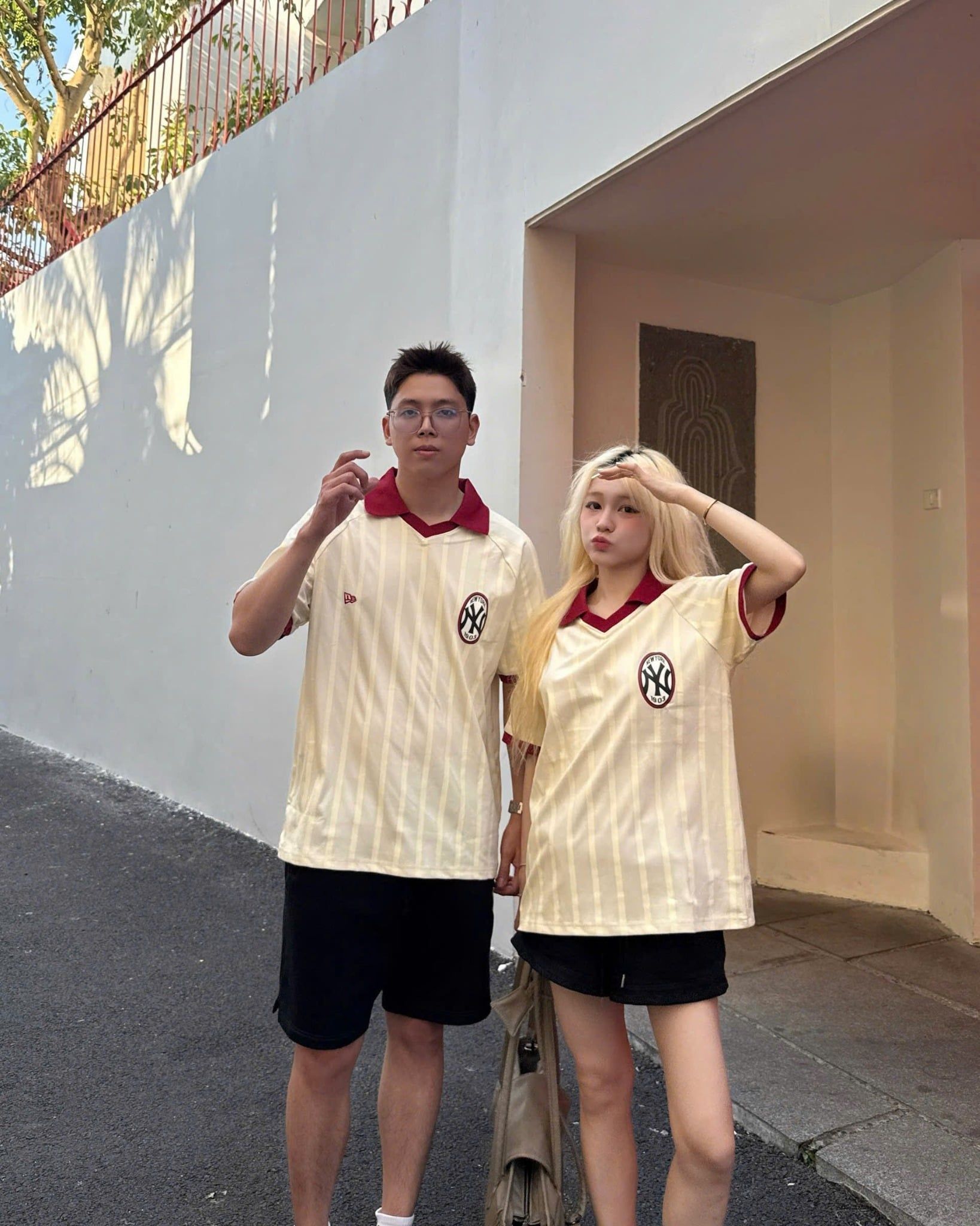  Áo Thun Polo New Era - [Unisex] NY Jersey 72 Red/Beige - 12244474 