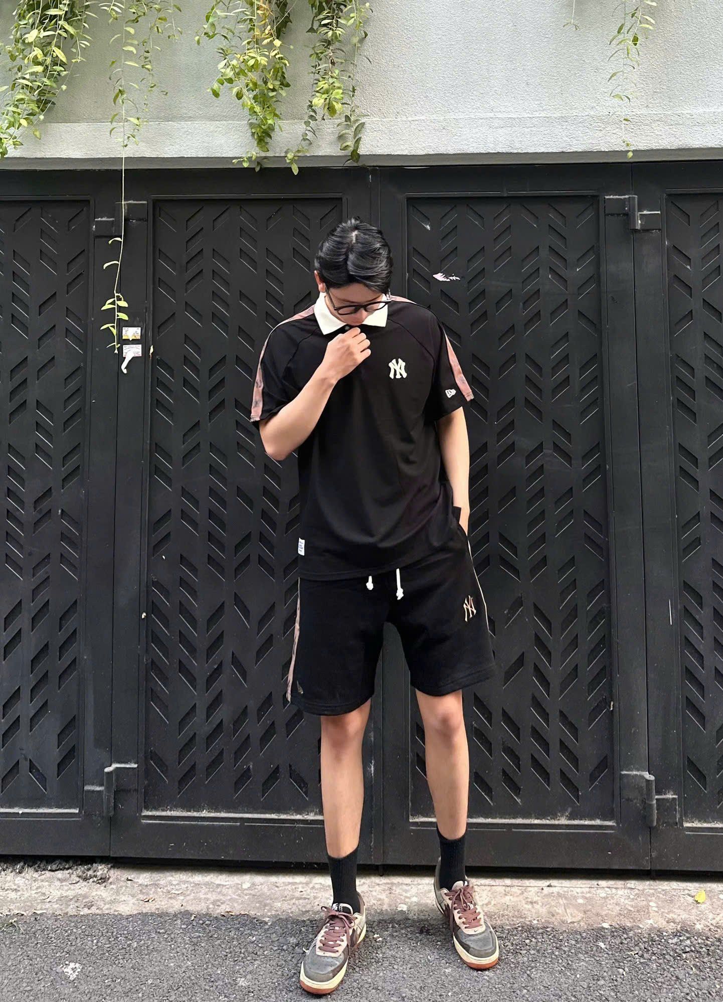  Áo Thun Polo New Era - [Unisex] Monogram NY Yankees Shoulder Line Black - 12354880 