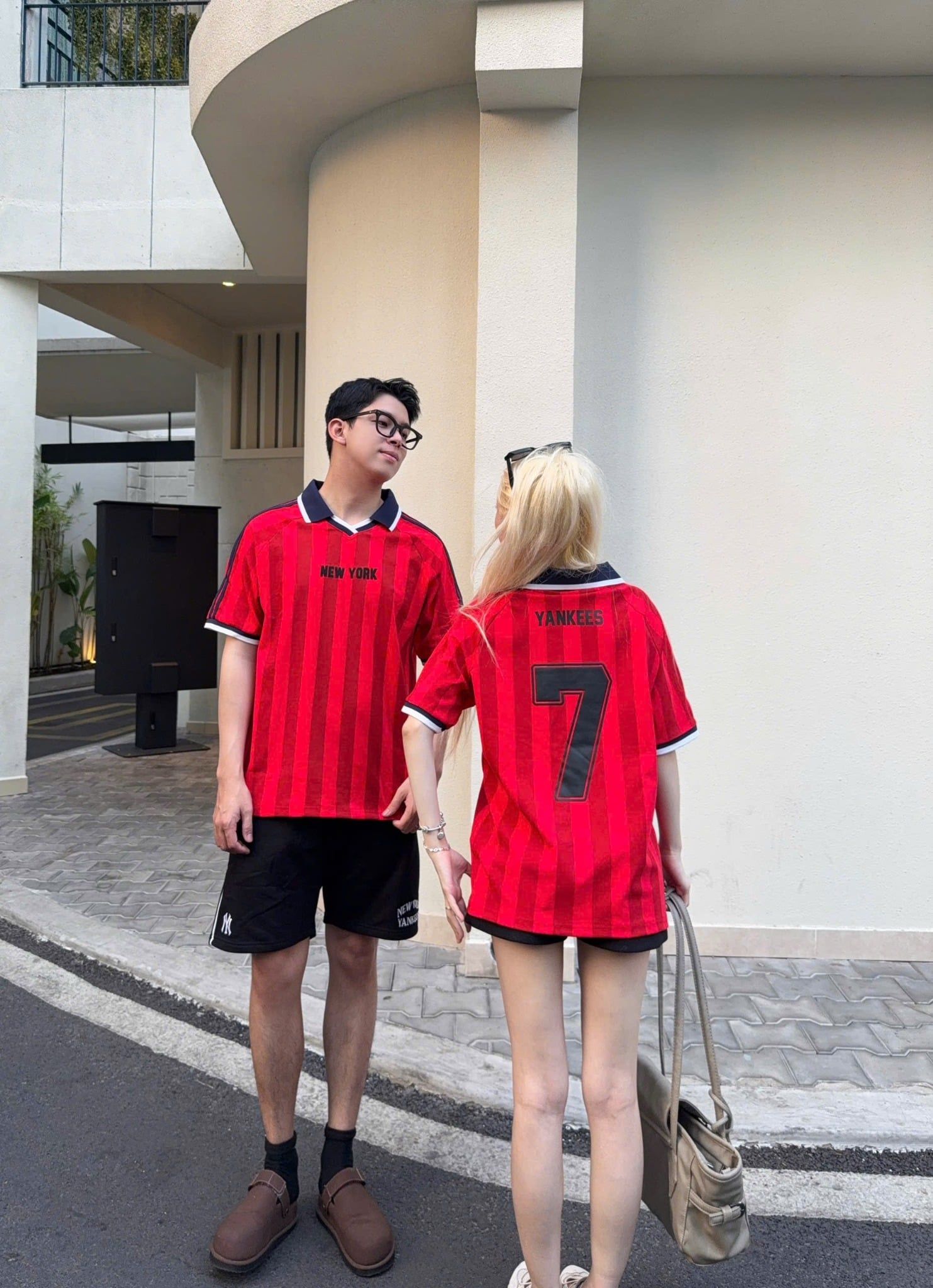  Áo Thun Polo New Era - [Unisex] NY Football Stripe Red 