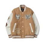  Áo Khoác Bomber LifeWork Hipdog Applique Varsity Jacket Beige - LW234JP120 