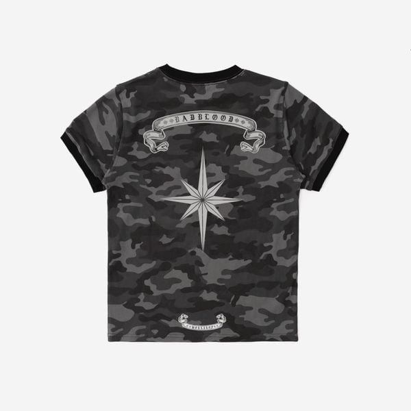 Áo Thun [Unisex] Badblood - [w-tee25-094] Cosmo Reflective Ringer T-Shirt Black Camo
