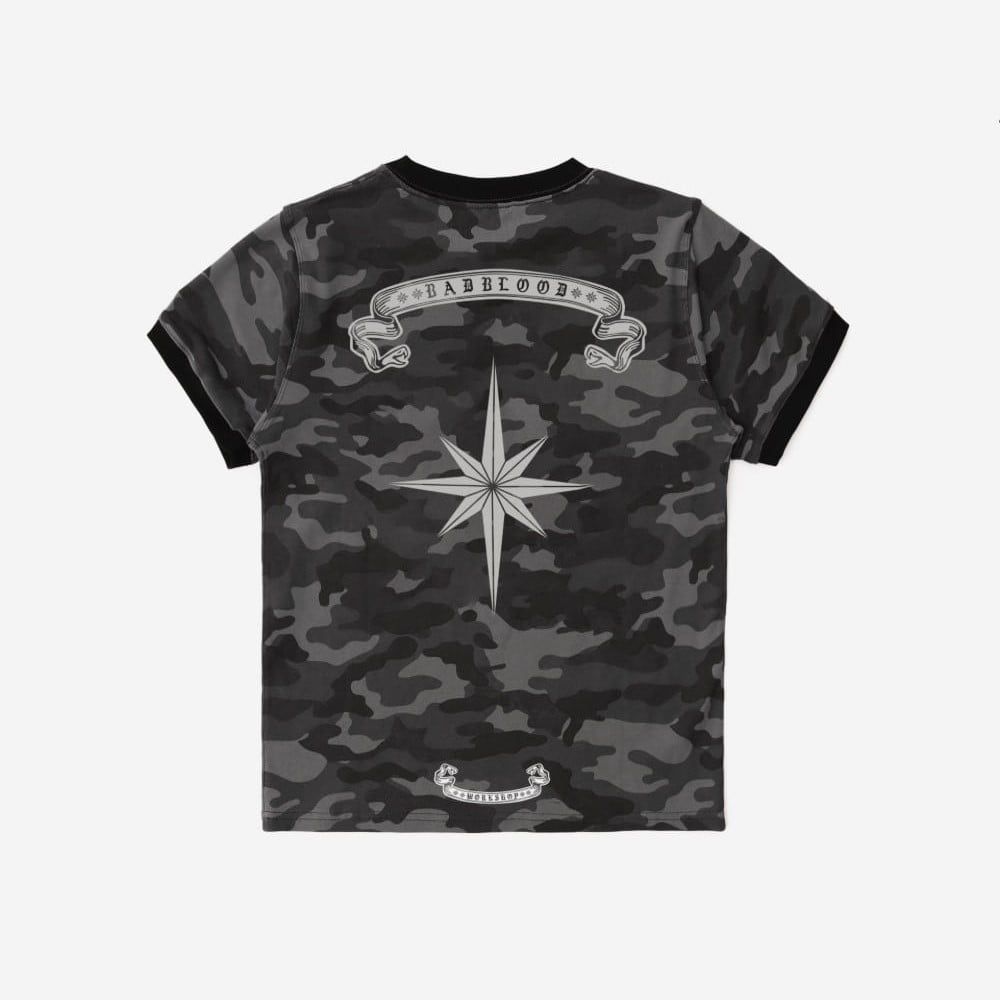  Áo Thun [Unisex] Badblood - [w-tee25-094] Cosmo Reflective Ringer T-Shirt Black Camo 