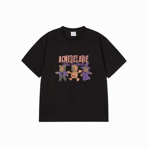 Áo thun [Unisex] ADLV - Acmédelavie AC Bear Friend Halloween Black