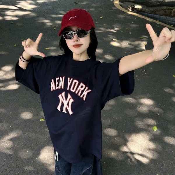 Áo Thun New Era - [Unisex] NY Yankees Chữ Phồng Navy - 14032983