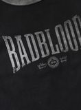 Áo Thun [Unisex] Badblood - [w-tee25-054] Curved Logo Dusty Ringer T-Shirt Black 