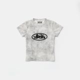  Áo Thun [Unisex] Badblood - [w-tee25-031] Lion Patch Short Sleeve Slim Fit Washed White 