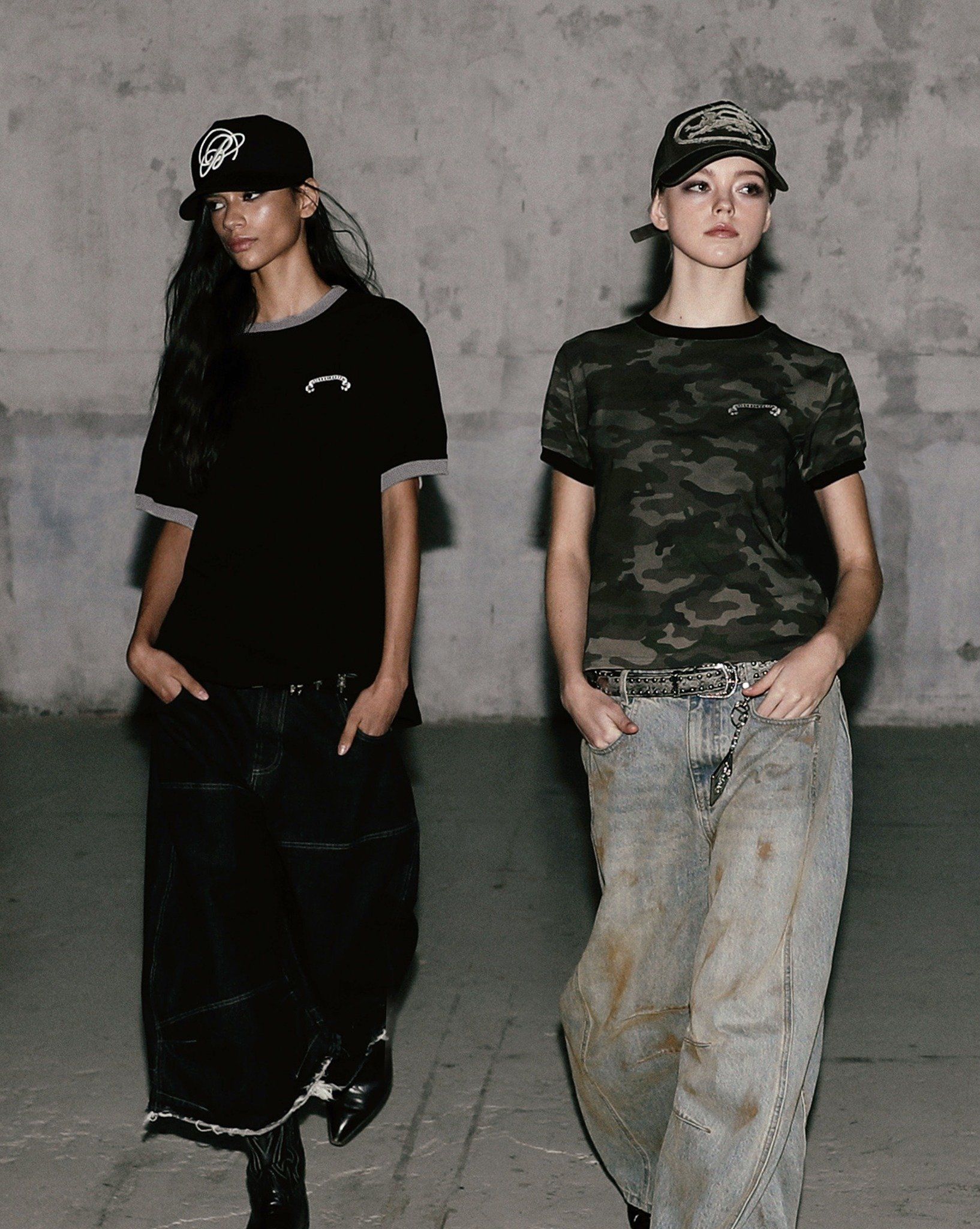 【BADBLOOD】Cosmo Reflective Ringer T-Shirt - Green Camo Áo Thun [Unisex] Badblood - [w-tee25-093] Cosmo Reflec Ring