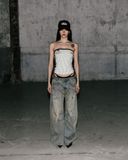  Áo Quây [Nữ] Badblood - [w-tnk25-032] Classic Logo Stripe Tube Top White 