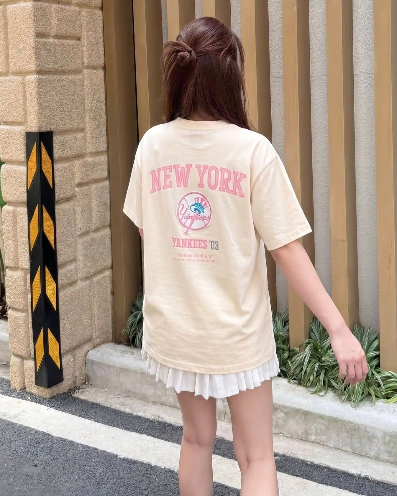  Áo Thun New Era - [Unisex] NY Yankees Stadium '03 Cream/Pink 