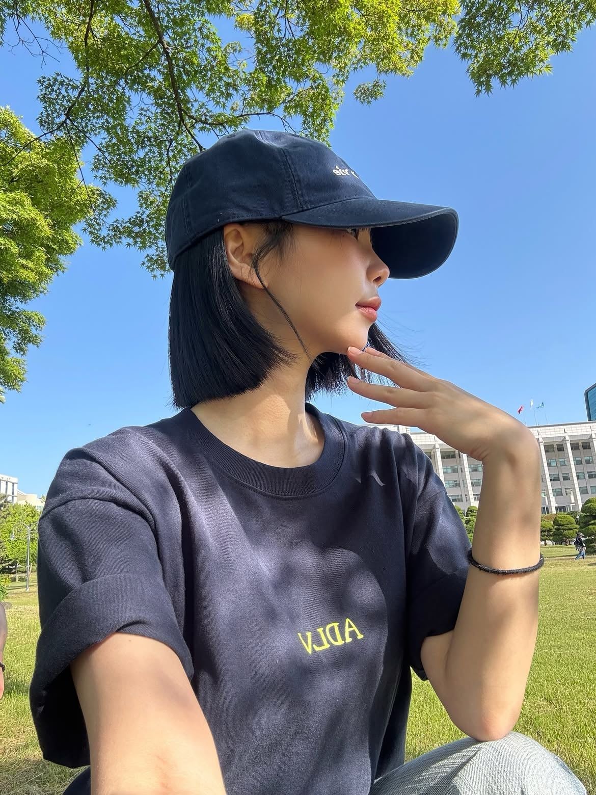  Áo thun ADLV - Acmé de la vie Cursive Logo Navy 