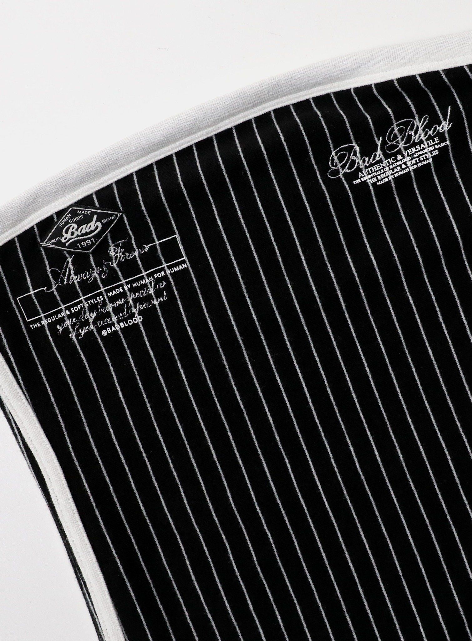  Áo Quây [Nữ] Badblood - [w-tnk25-034] Classic Logo Stripe Tube Top Black 