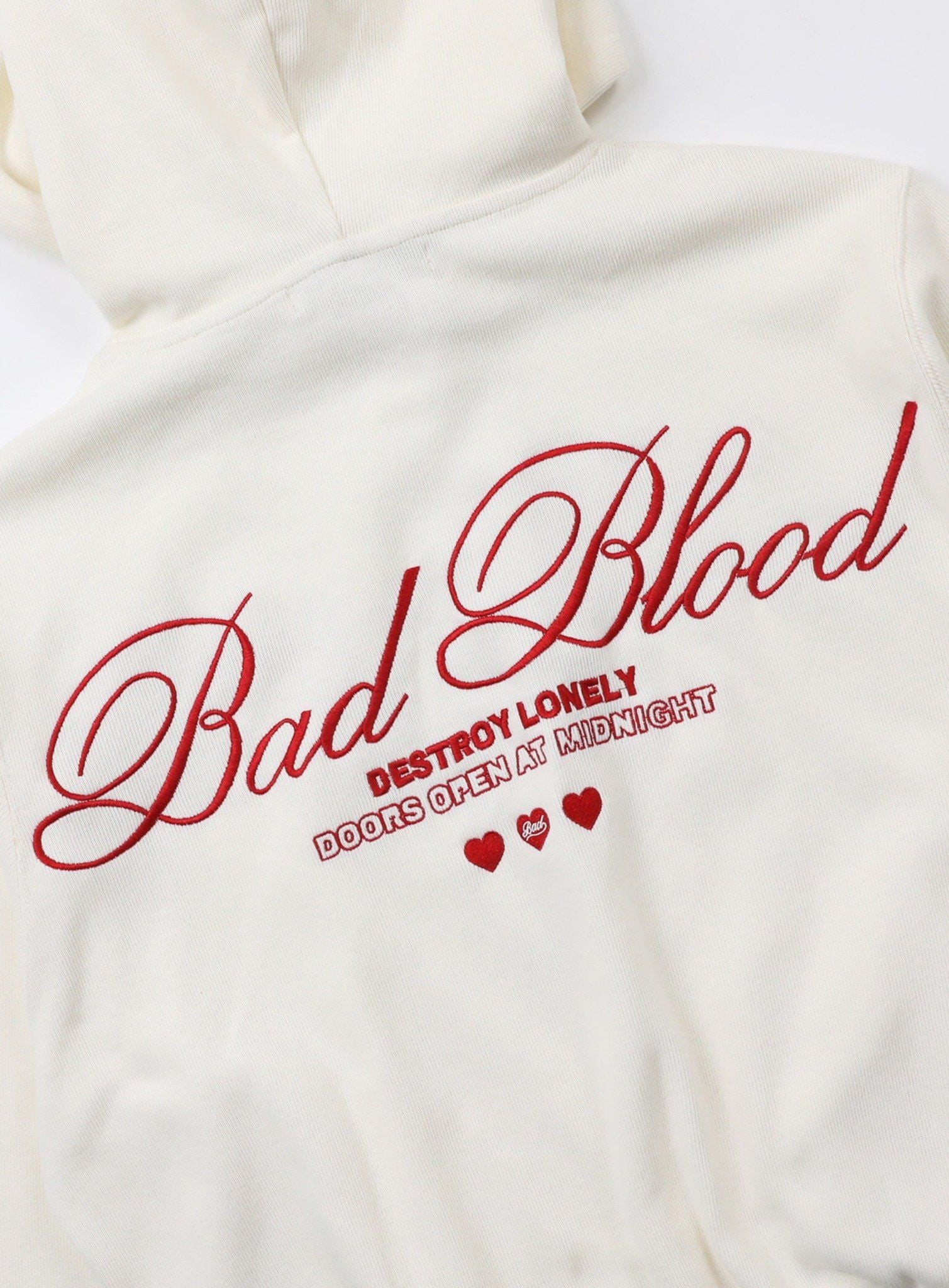  Áo Hoodie [Unisex] Badblood - [w-hde24-028] Classic Logo Hooded Cream 