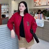  Áo Bomber MLB [Unisex] Basic Medium Logo Woven Padded Boston - 3AJPB0124-50RDD 