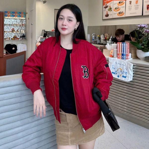 Áo Bomber MLB [Unisex] Basic Medium Logo Woven Padded Boston - 3AJPB0124-50RDD