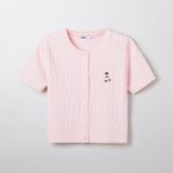  Áo Thun Len SPAO [Nữ] - Woody Cable Crop Cardigan Pink - SPCKF24G51 