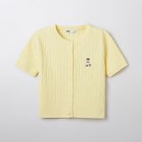  Áo Thun Len SPAO [Nữ] - Woody Cable Crop Cardigan Yellow - SPCKF24G51 