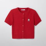  Áo Thun Len SPAO [Nữ] - (Woody) Cable Crop Cardigan Red - SPCKF24G51 