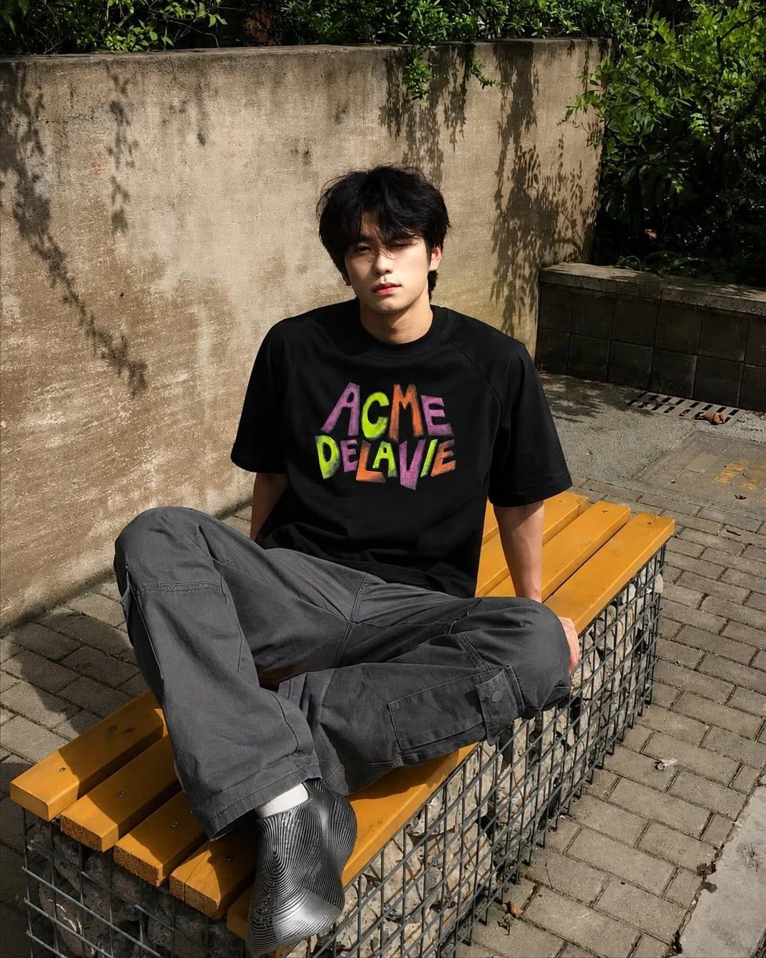  Áo thun [Unisex] ADLV - Acmédelavie Animated Font Black 