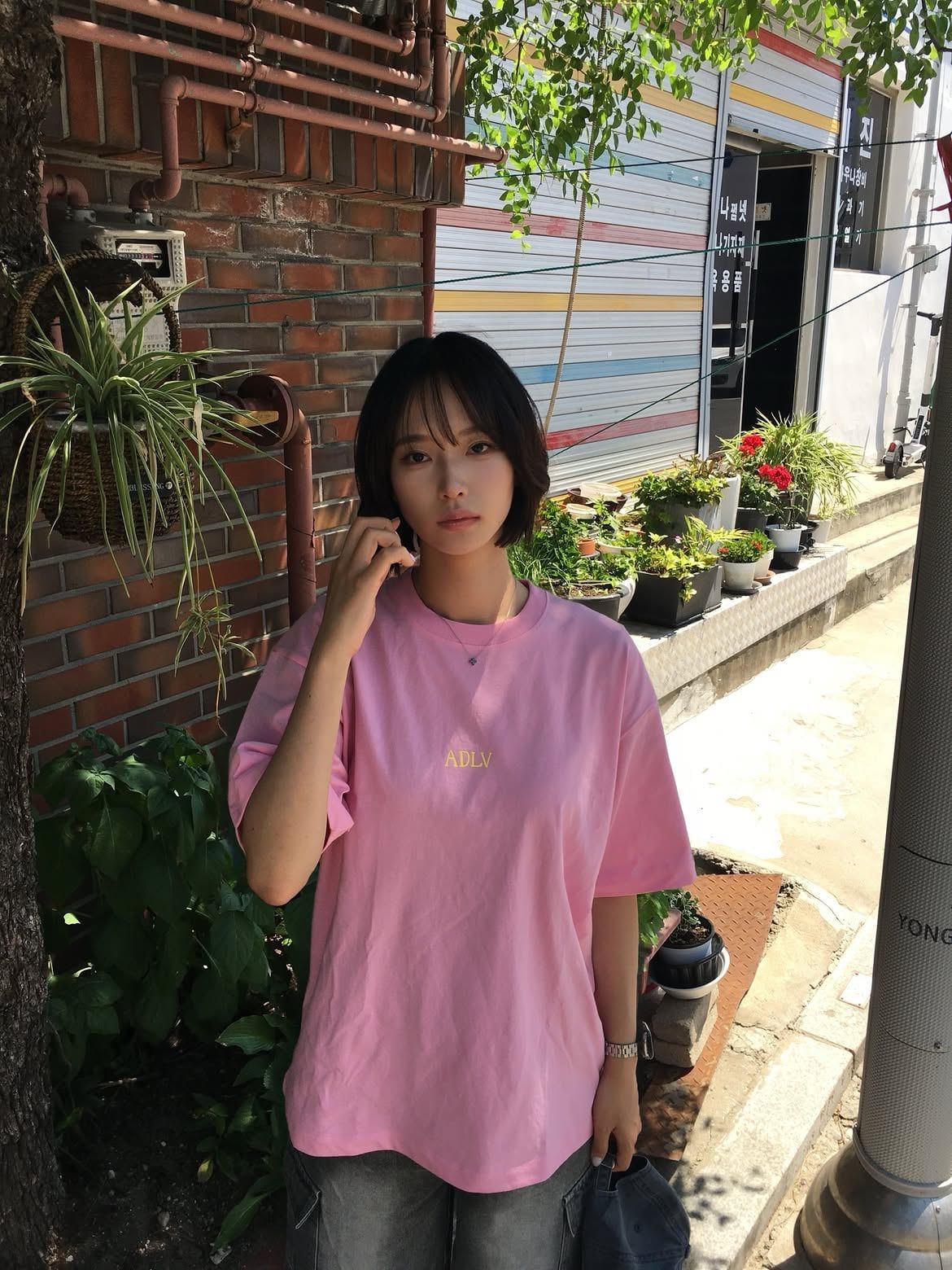  Áo thun ADLV - Acmé de la vie Cursive Logo Pink 